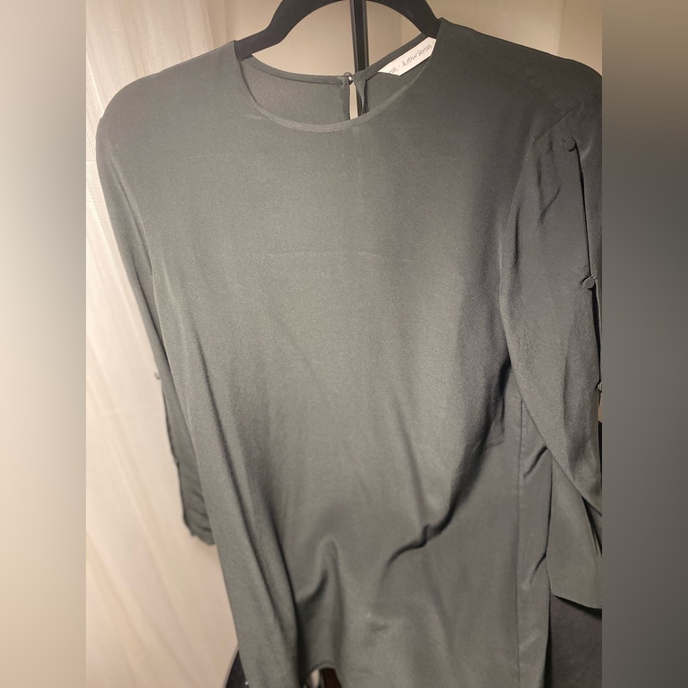 & other stories silk shirt with buttons details on sleeves